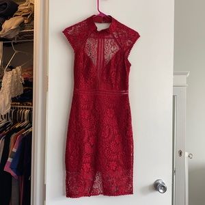 Size Small maroon lace mini dress